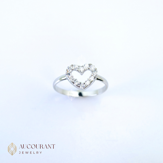 Cincin Emas model Hati (Love)(Hollow). Emas White Gold 17K