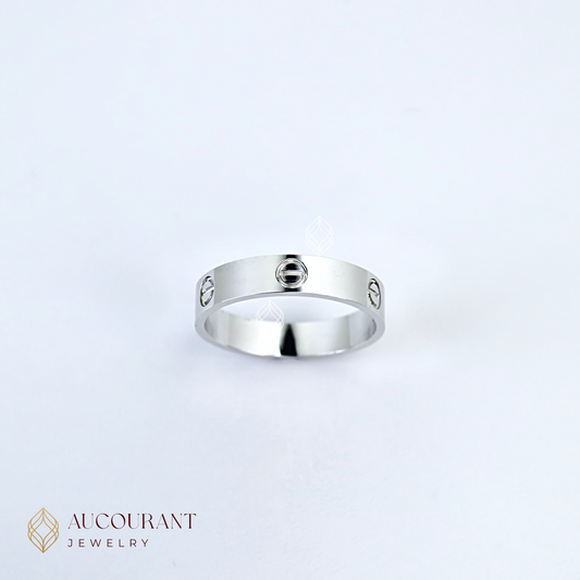 Cincin Emas model Baut Kartir WG(Bold Affection). Emas White Gold 17K