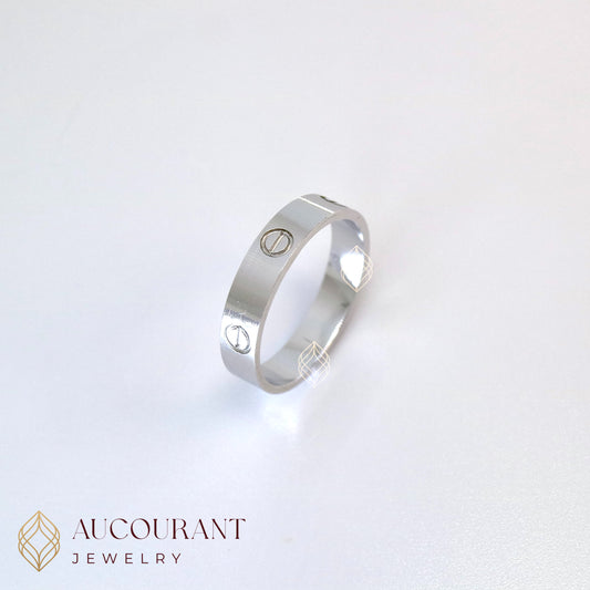 Cincin Emas model Baut Kartir WG(Bold Affection). Emas White Gold 17K