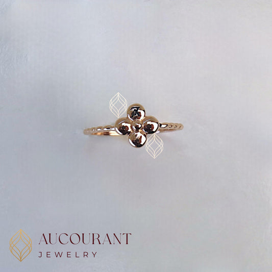 Cincin Emas model Bunga LV. Emas Rose Gold 17K