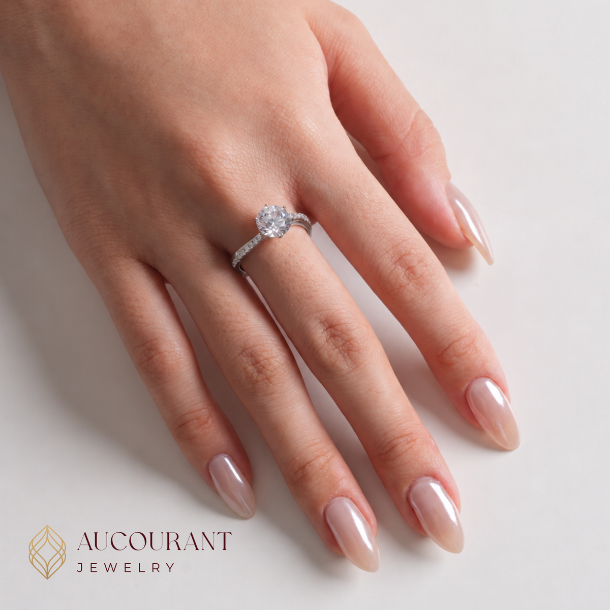 Aurora White Gold Ring 17K