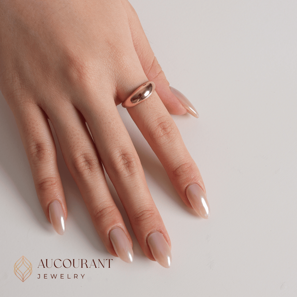 Dome Rose Gold Rings 17K