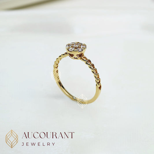Cincin Emas model Fashion Solitaire AD mata kecil. Emas Rose Gold 17K