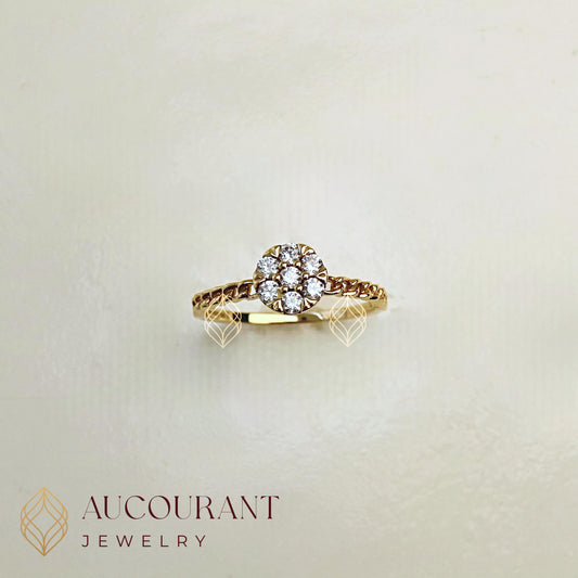 Cincin Emas model Fashion Solitaire AD mata kecil. Emas Rose Gold 17K