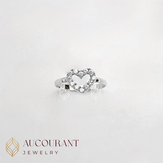 Cincin Emas model Hati (Love)(Hollow). Emas White Gold 17K