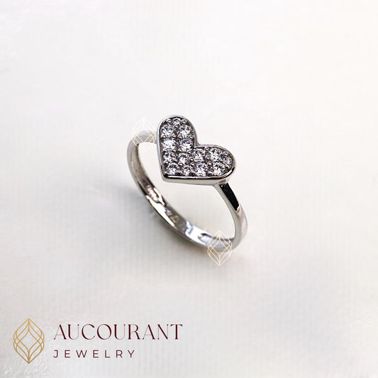 Cincin Emas model Hati (Love). Emas White Gold 17K