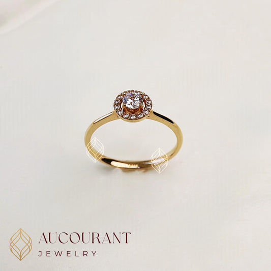 Cincin Emas model Solitaire. Emas Rose Gold 17K