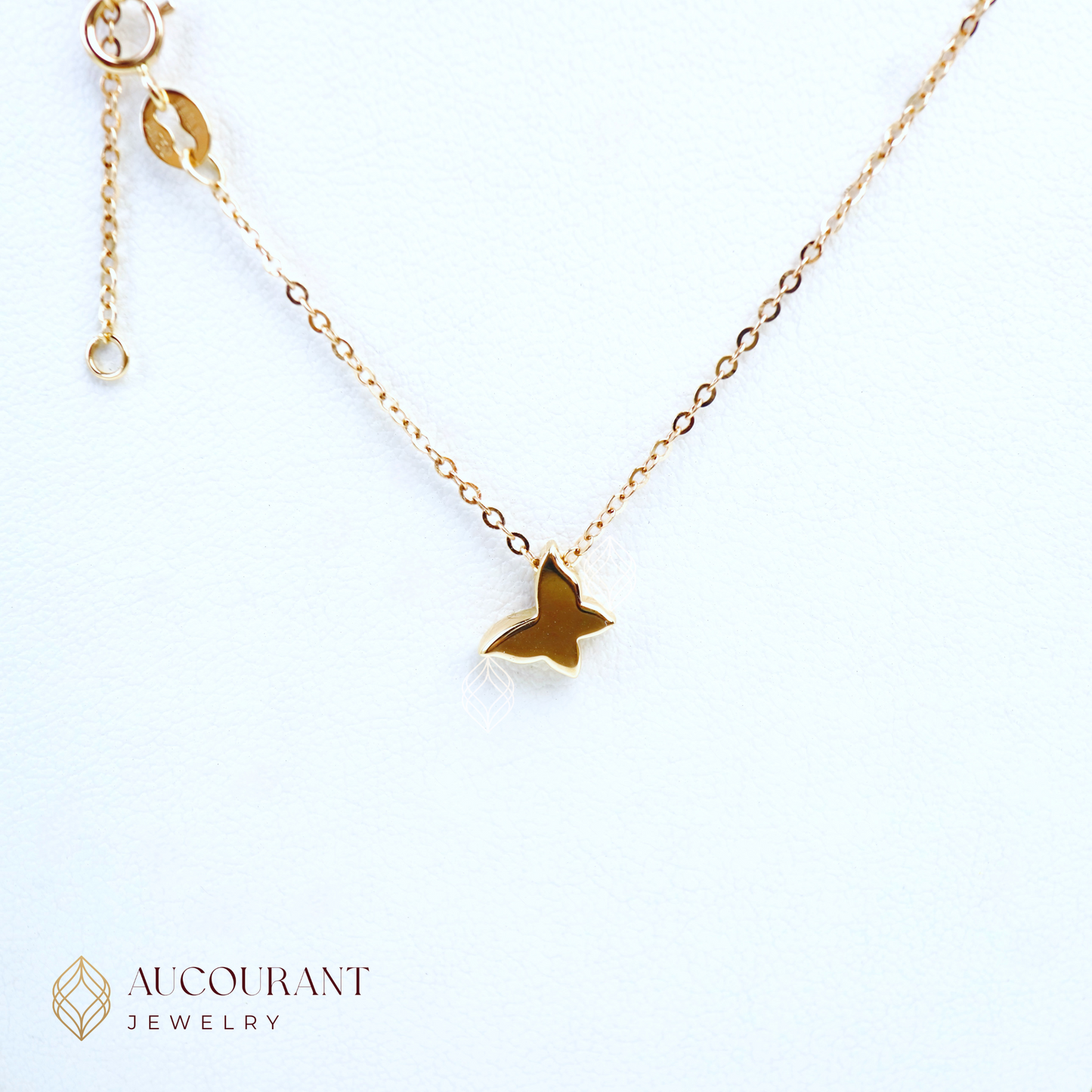 Kalung Liontin Emas model Kupu-Kupu Fajar. Emas Rose Gold 17K
