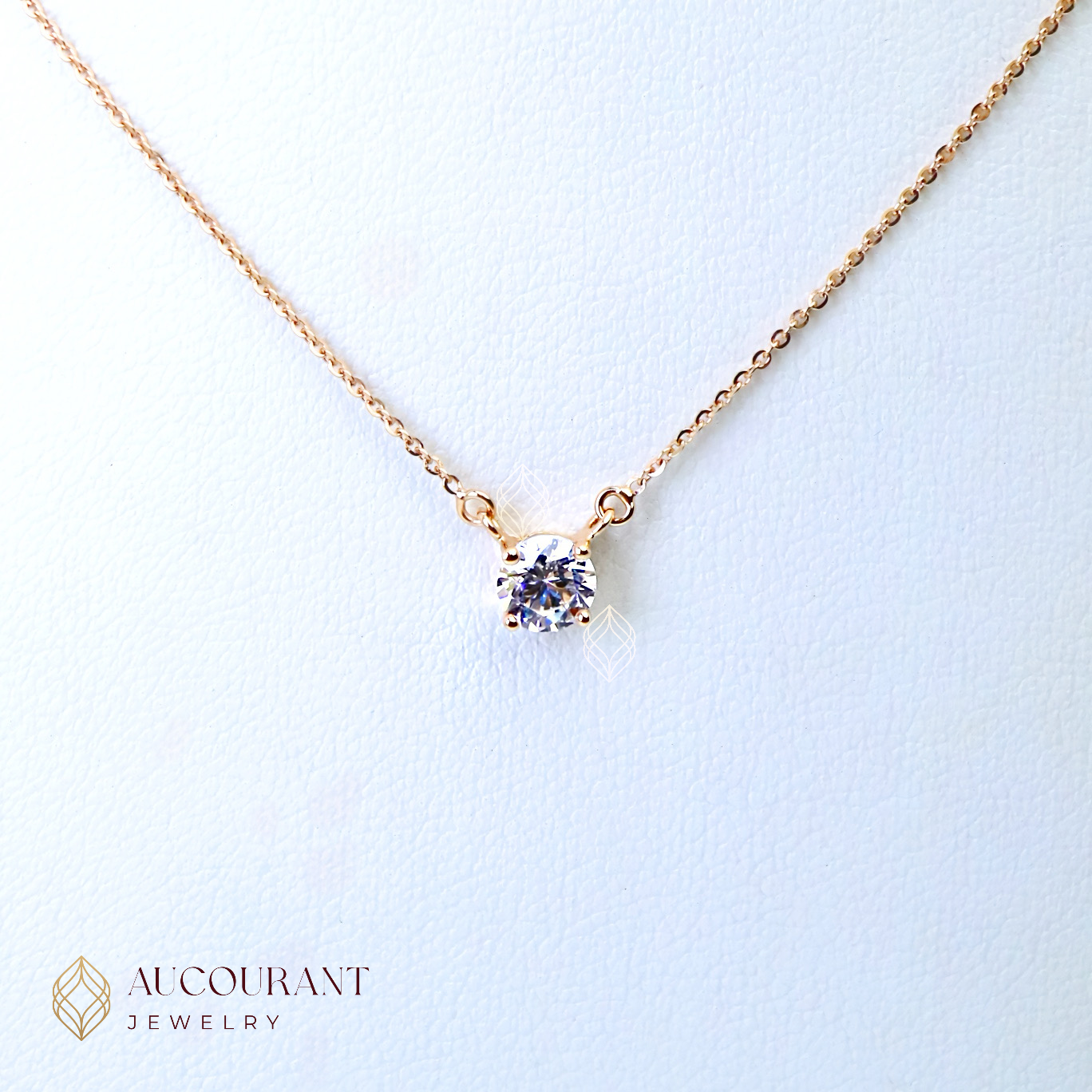 Kalung Liontin Emas model Solitaire Mahkota. Emas Rose Gold 17K