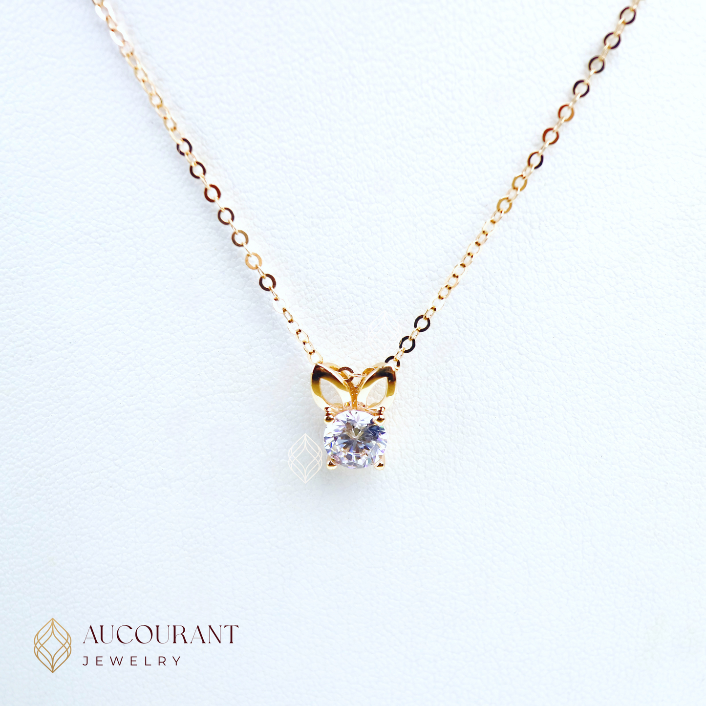 Kalung Liontin Emas model Mata satu polos. Emas Rose Gold 17K