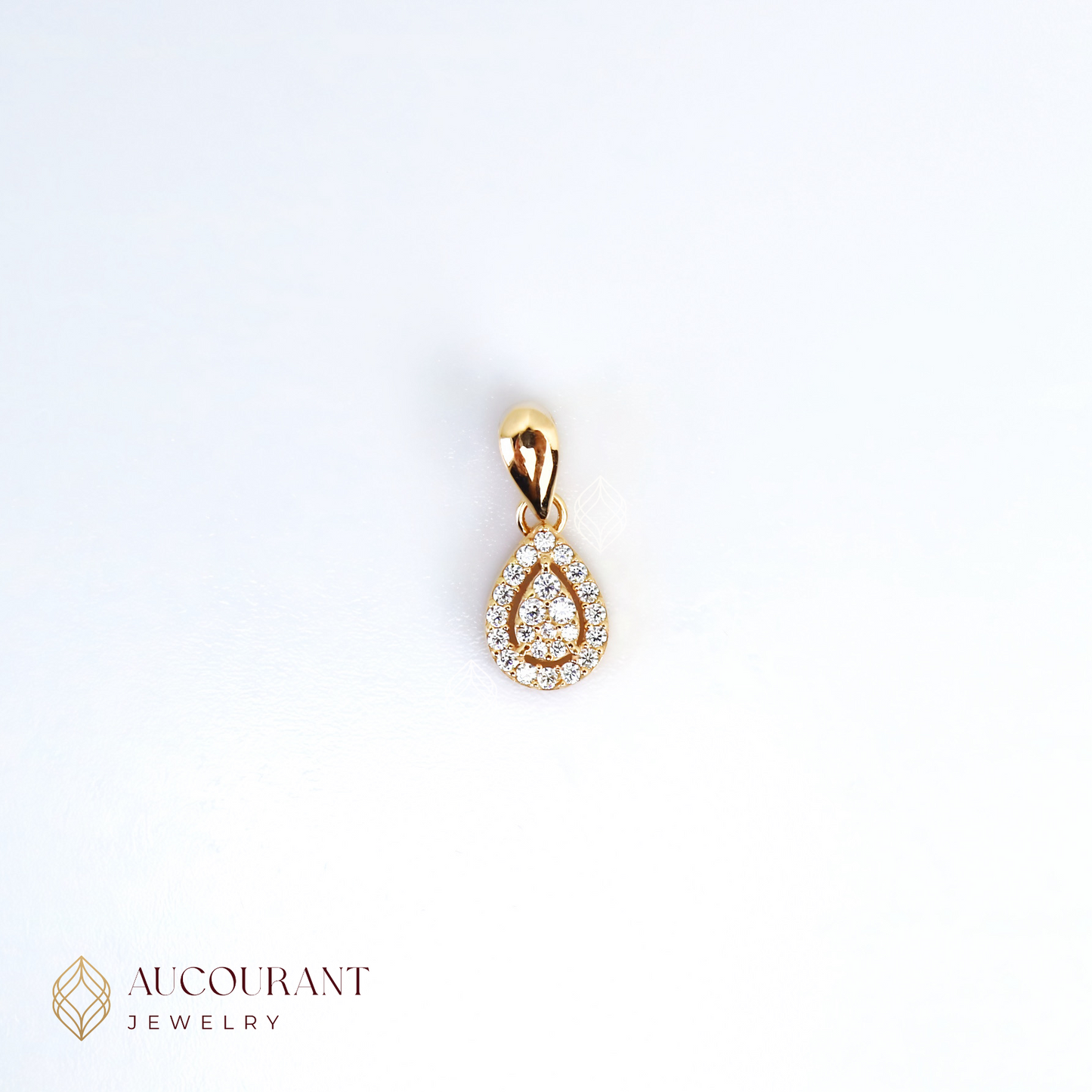 Liontin Emas Model Teardrop ( Tetes Mata ). Emas Rose Gold 17K