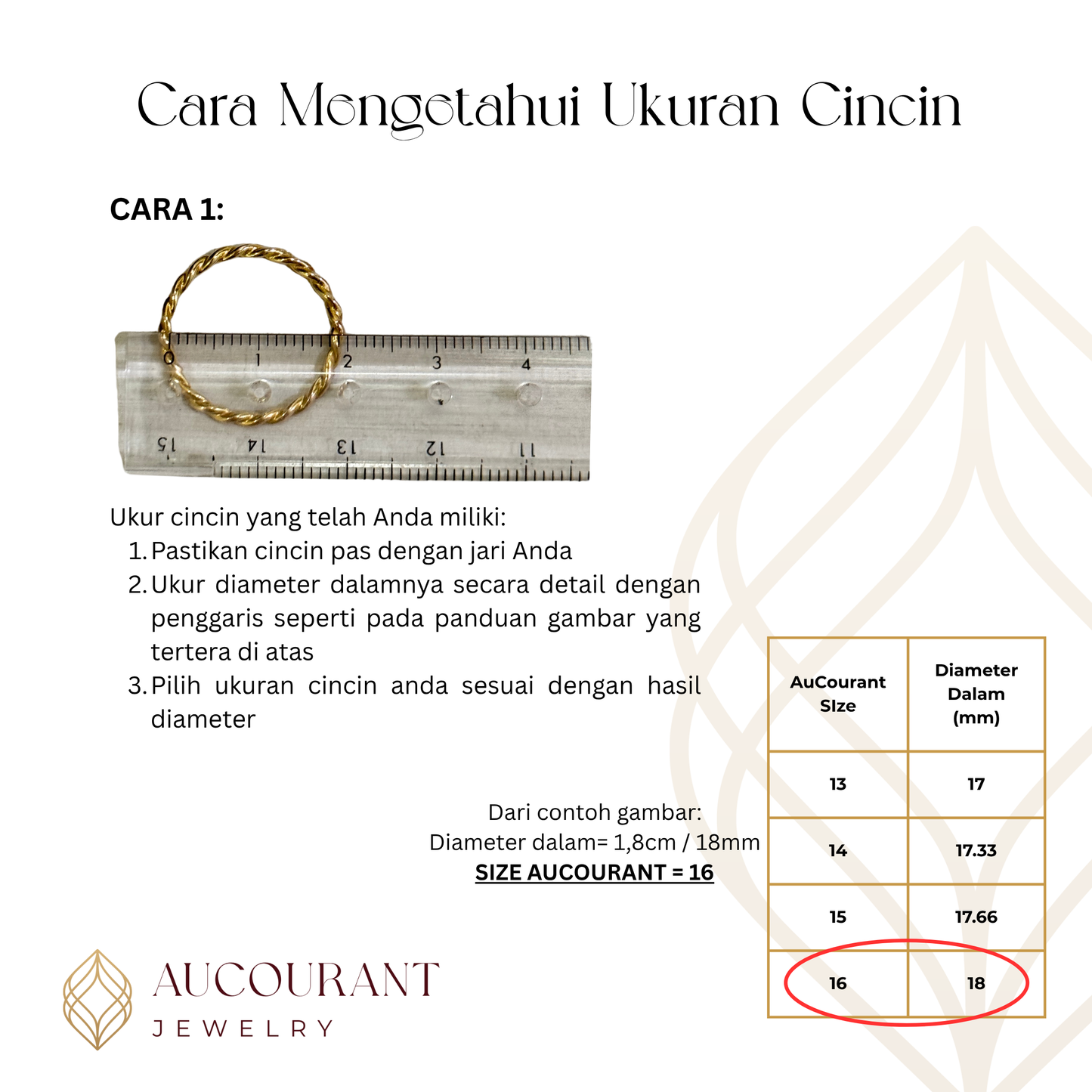 Cincin Emas model Clover. Emas Rose Gold 17K