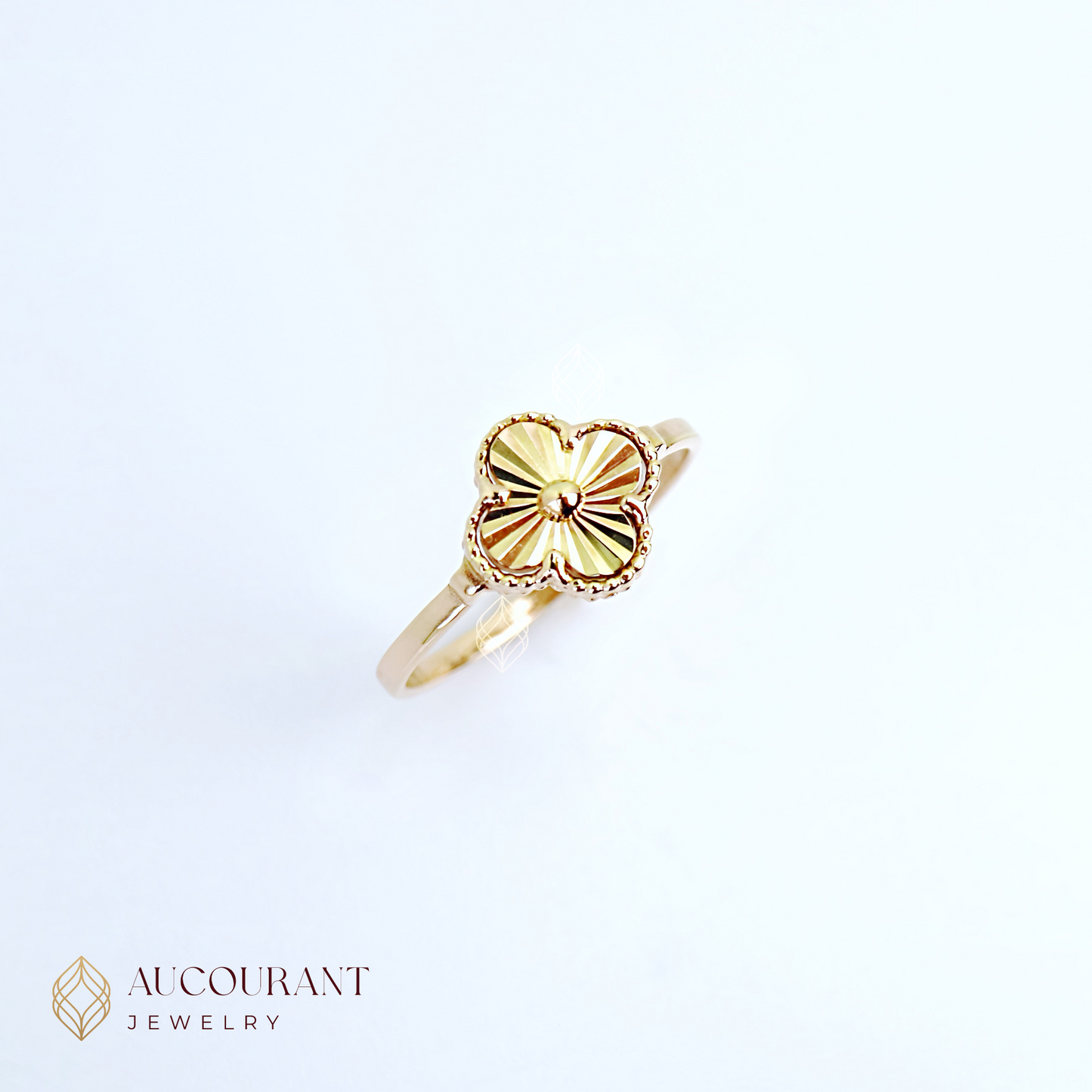 Cincin Emas model Clover. Emas Rose Gold 17K