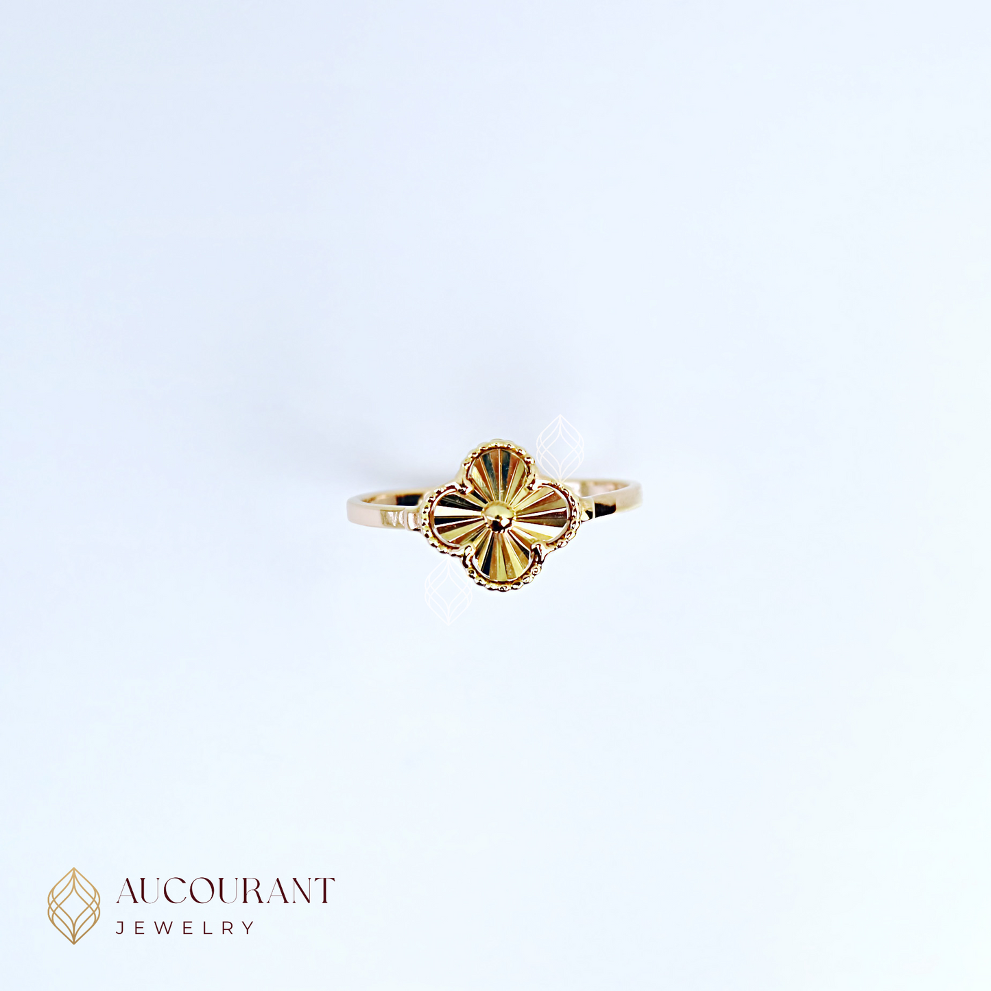 Cincin Emas model Clover. Emas Rose Gold 17K