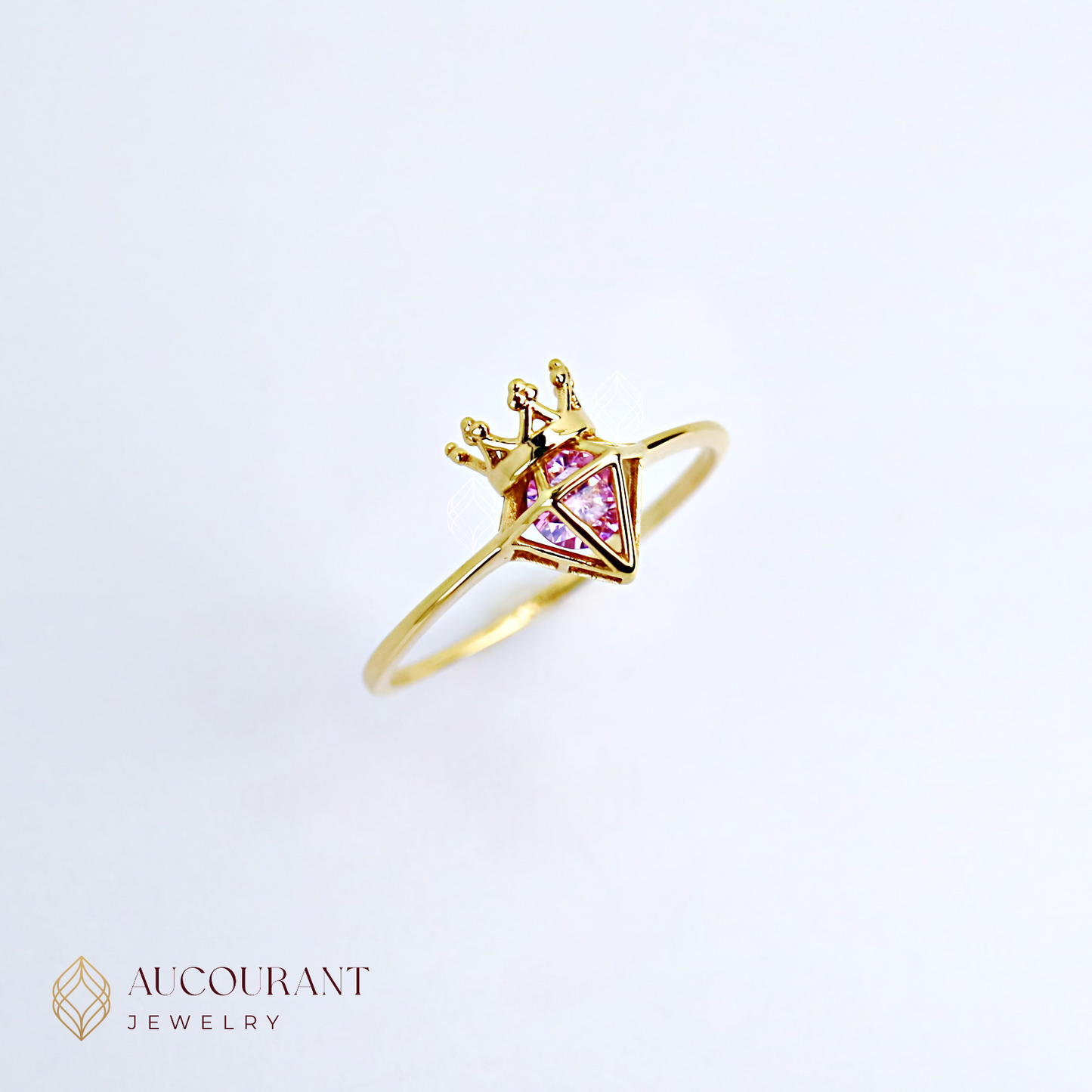 Cincin Emas model Mahkota(Crown Ring). Emas Rose Gold 17K