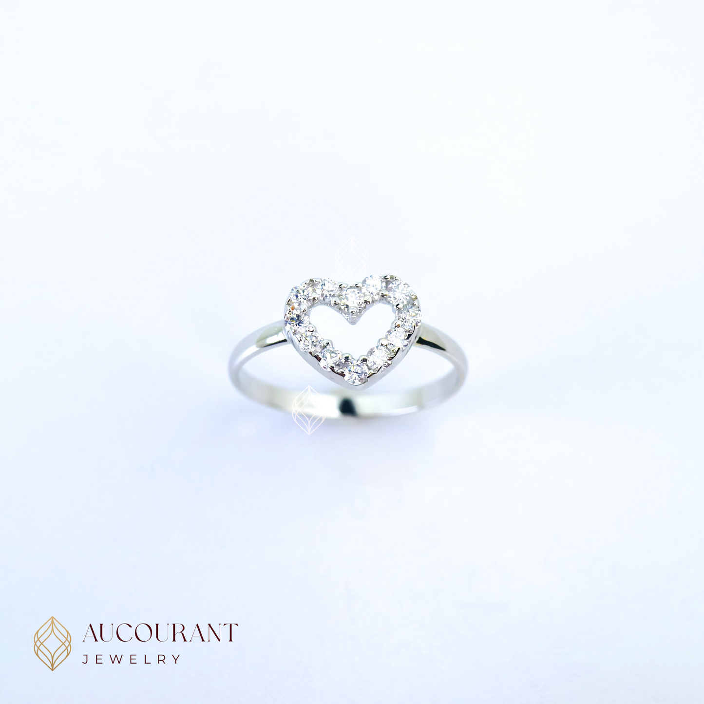 Cincin Emas model Hati (Love)(Hollow). Emas White Gold 17K