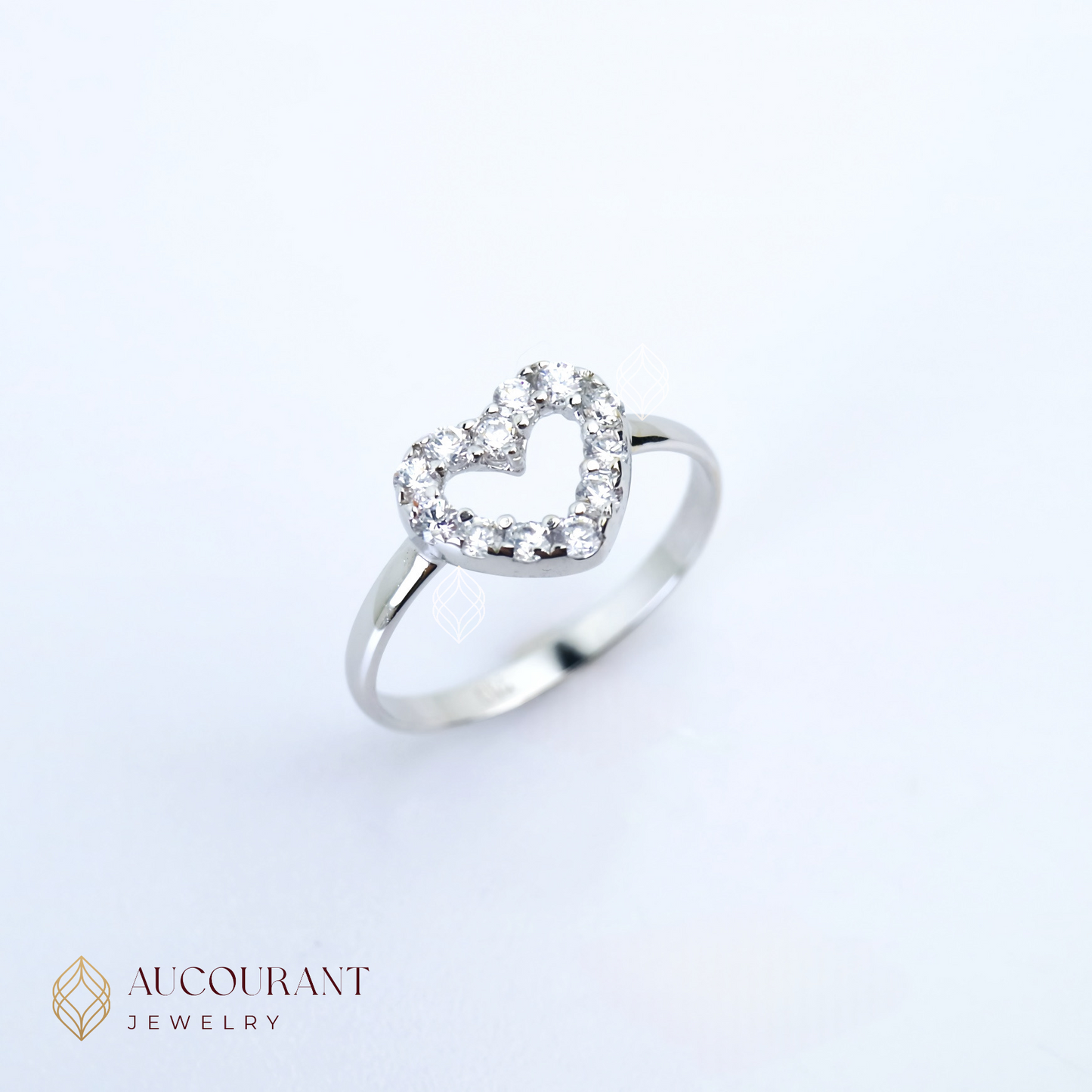 Cincin Emas model Hati (Love)(Hollow). Emas White Gold 17K