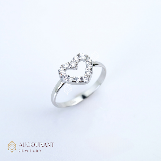 Cincin Emas model Hati (Love)(Hollow). Emas White Gold 17K