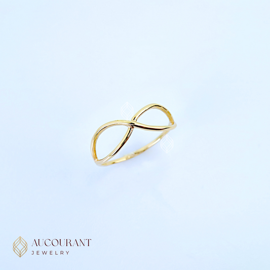 Cincin Emas model Infinity(Angka Delapan,Tanpa Batas) Infinity Grace. Emas Rose Gold 17K
