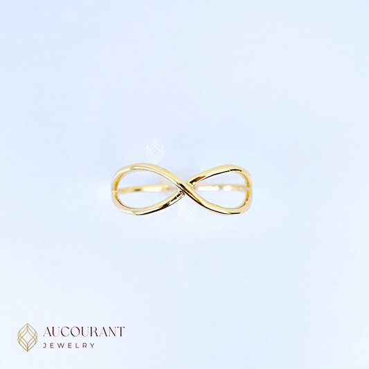 Cincin Emas model Infinity(Angka Delapan,Tanpa Batas) Infinity Grace. Emas Rose Gold 17K