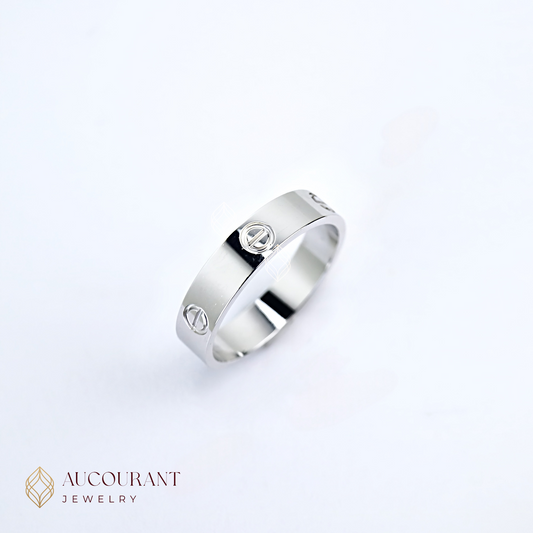 Cincin Emas model Baut Kartir WG(Bold Affection). Emas White Gold 17K