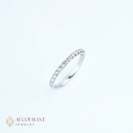 Cincin Emas Model Listring Full Mata Keliling. Emas White Gold 17K