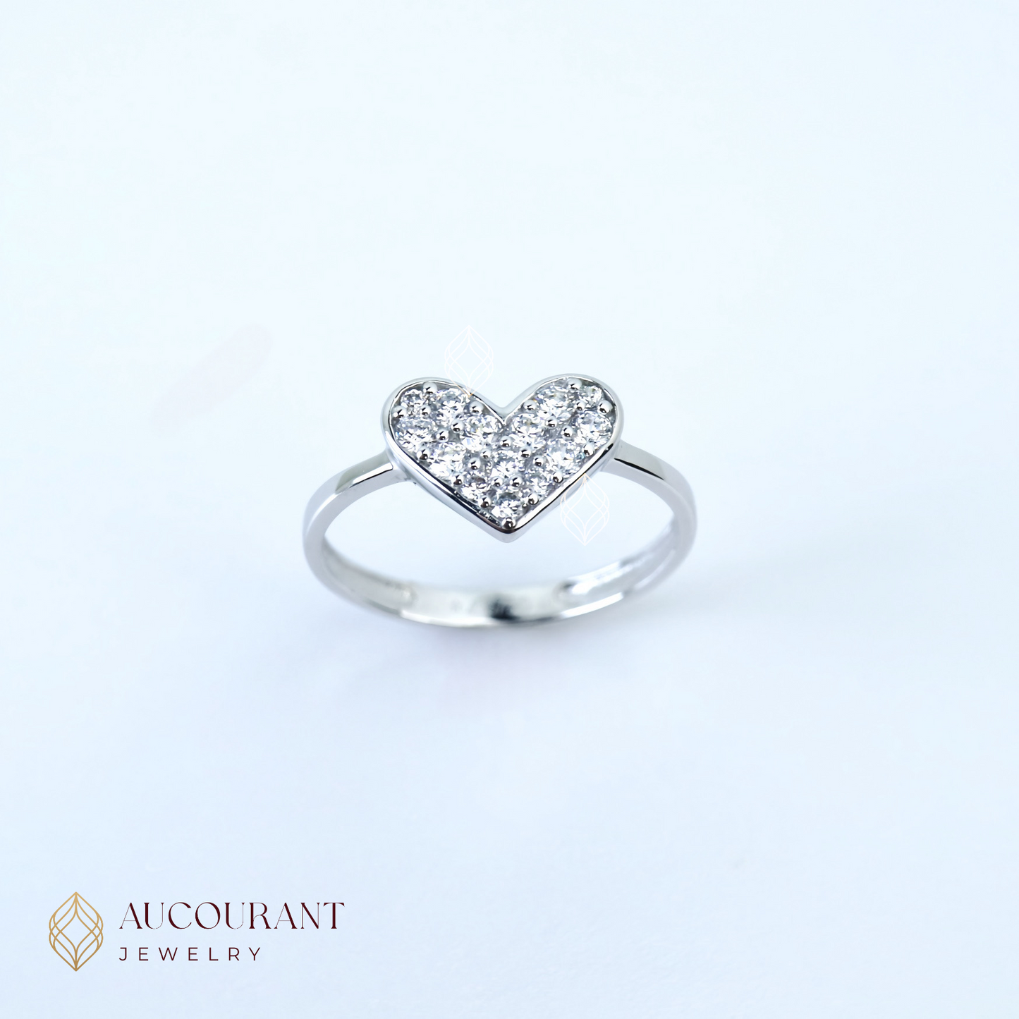 Cincin Emas model Hati (Love). Emas White Gold 17K