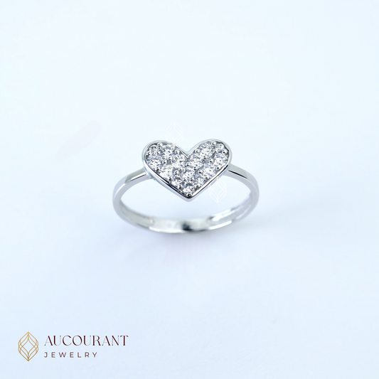 Cincin Emas model Hati (Love). Emas White Gold 17K