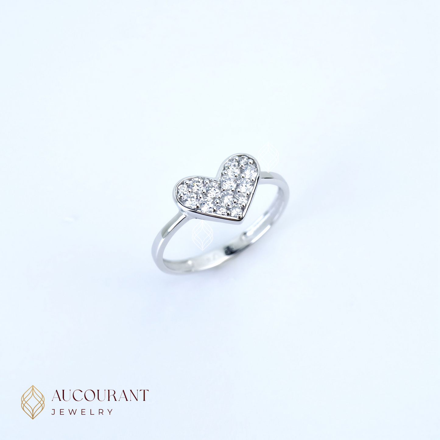 Cincin Emas model Hati (Love). Emas White Gold 17K