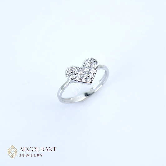 Cincin Emas model Hati (Love). Emas White Gold 17K