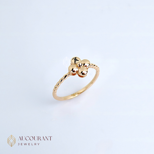 Cincin Emas model Bunga LV. Emas Rose Gold 17K