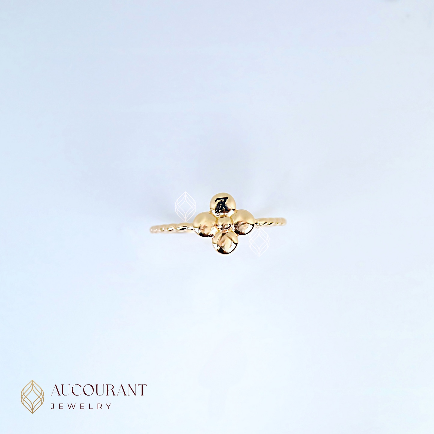 Cincin Emas model Bunga LV. Emas Rose Gold 17K