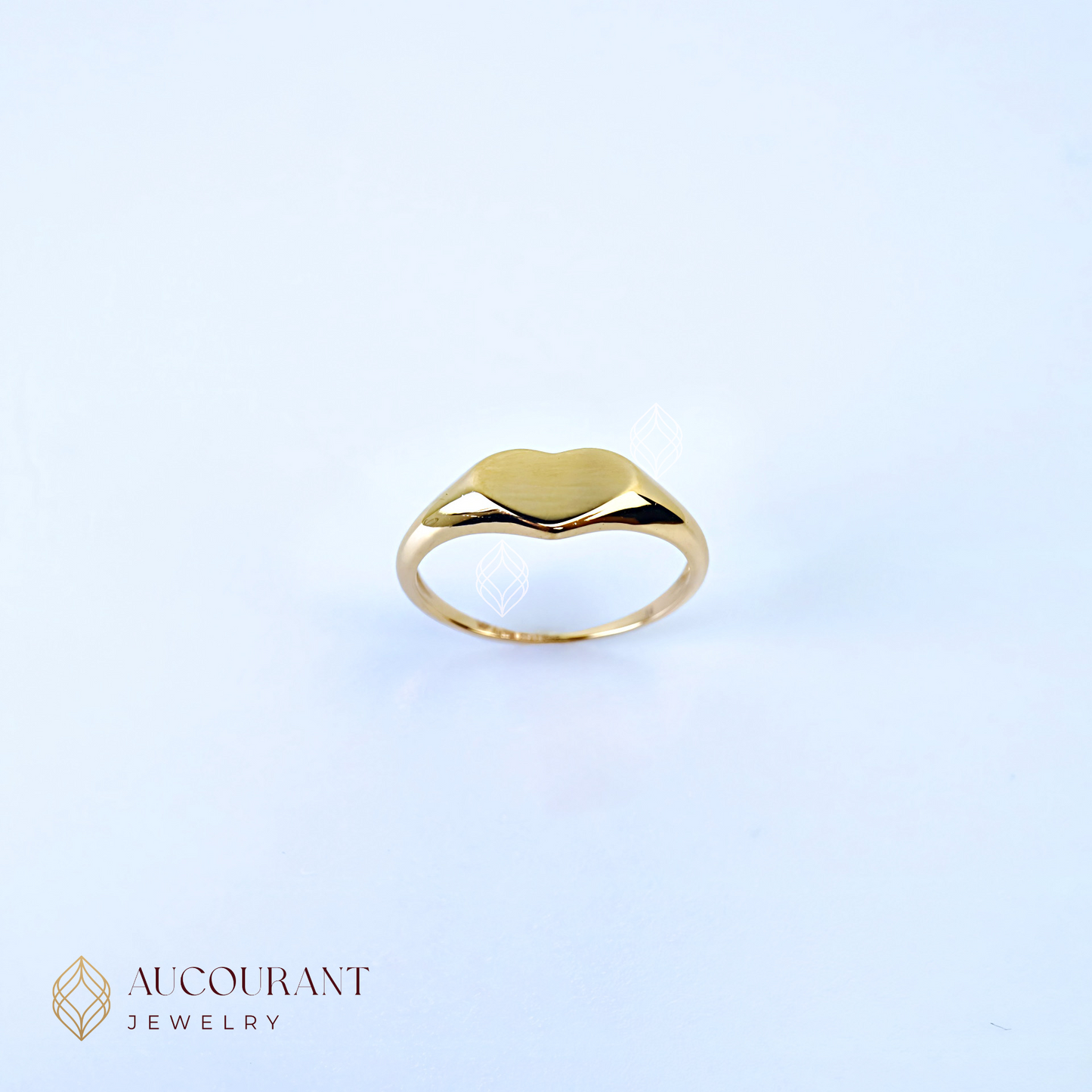 Cincin Emas model Signet (Love) Hati Statement Ring. Emas Rose Gold 17K