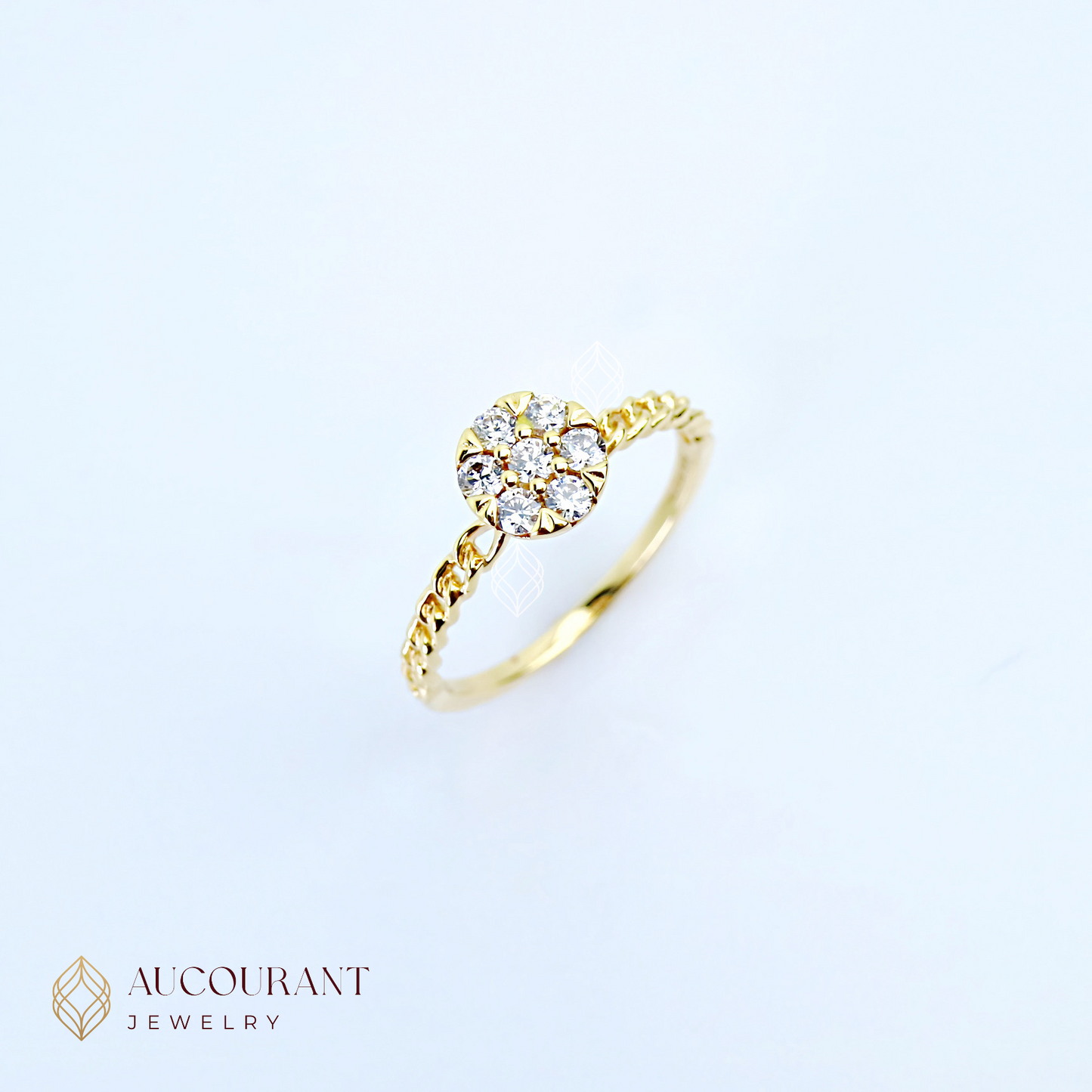 Cincin Emas model Fashion Solitaire AD mata kecil. Emas Rose Gold 17K