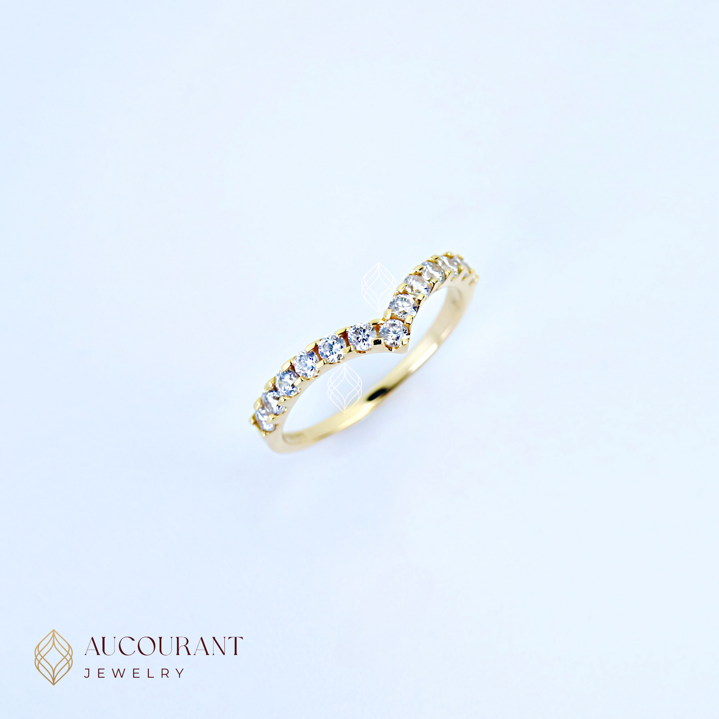 Cincin Emas model V Aurel. Emas Rose Gold 17K