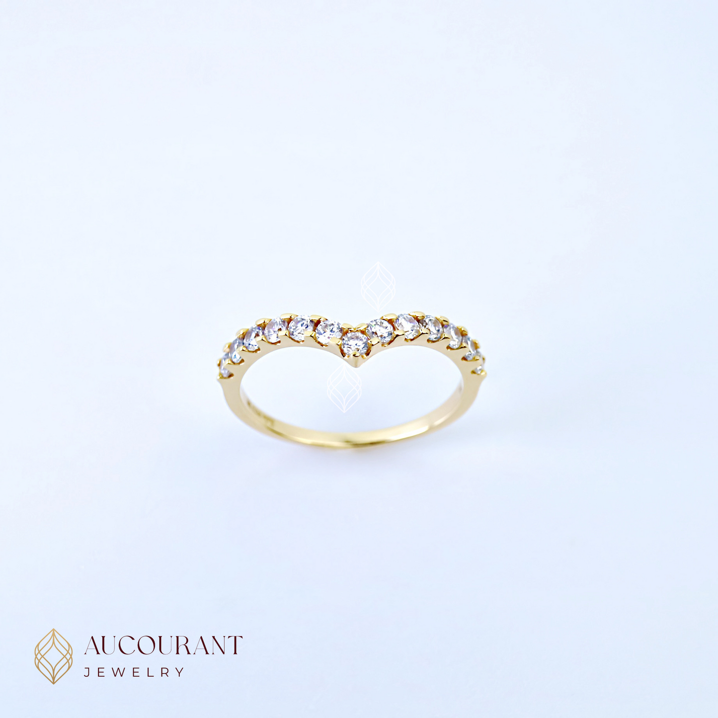 Cincin Emas model V Aurel. Emas Rose Gold 17K