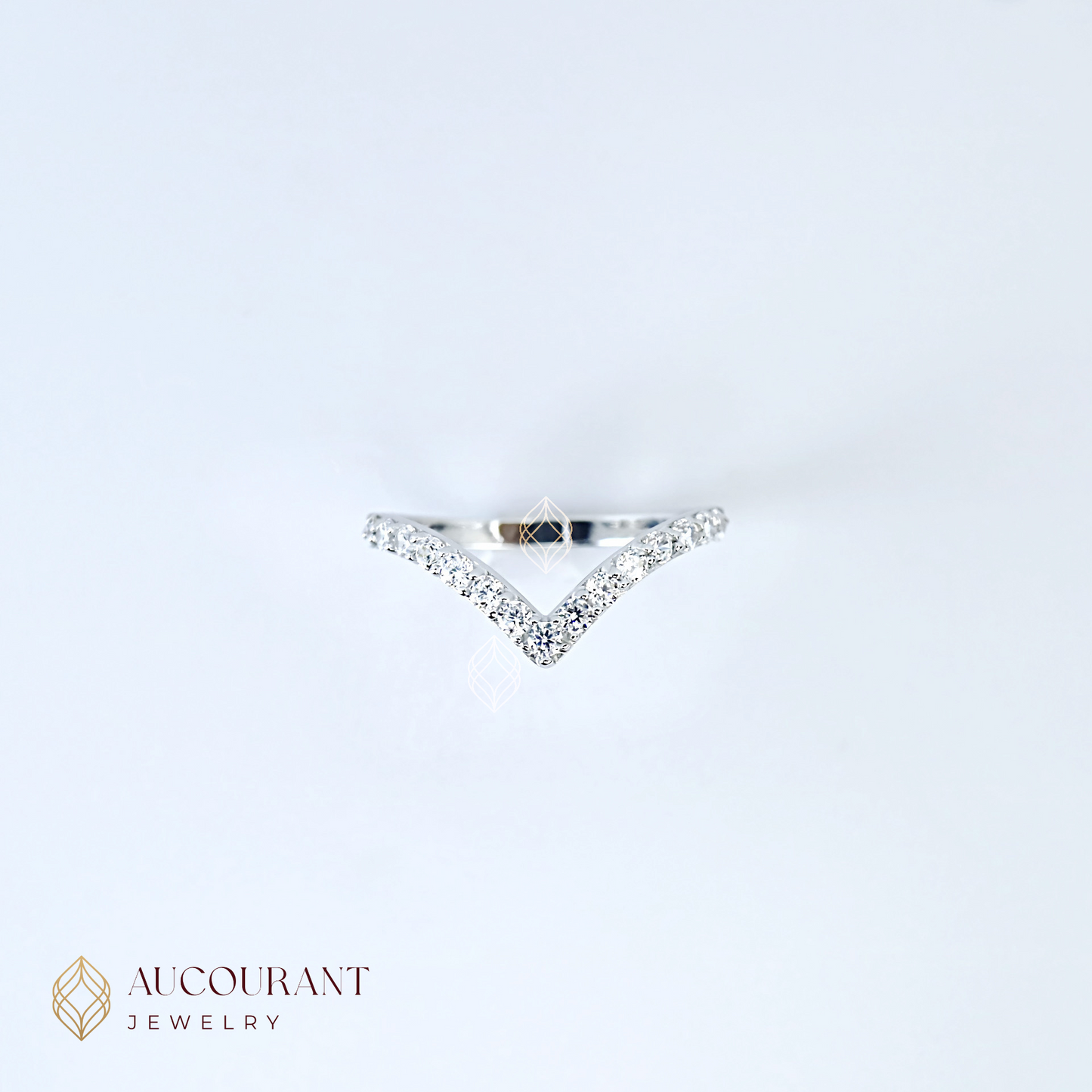 Cincin Emas model V Aurel. Emas White Gold 17K